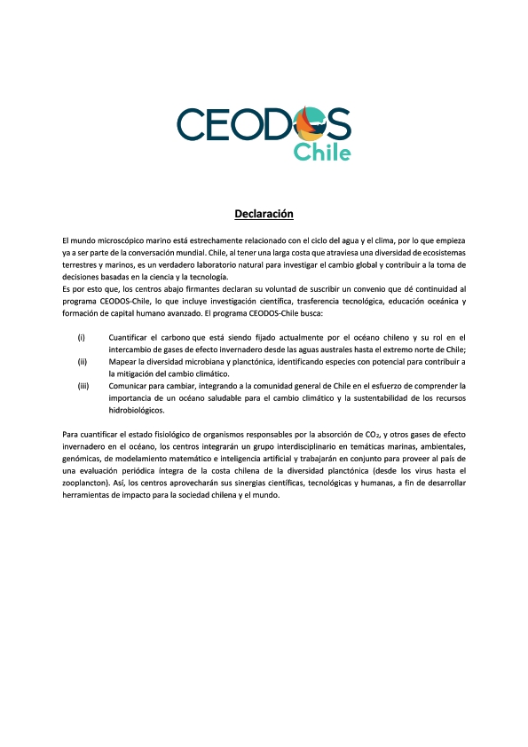 Declaración CEODOS-Chile